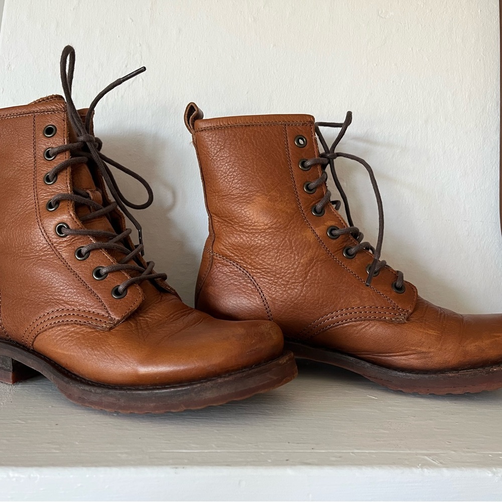 Frye Veronica Combat Boot In Caramel Size 7 - image 3